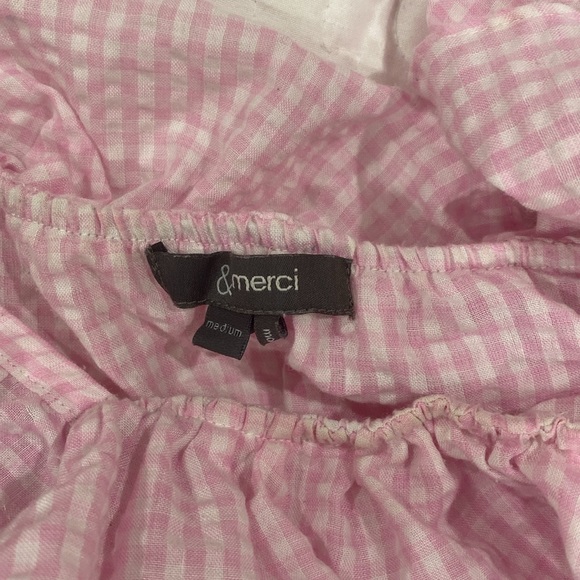 Pink and white flowy gingham top - Picture 3 of 3
